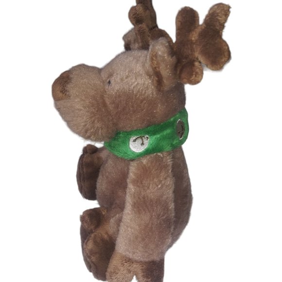 Bath & Body Works Reindeer Green Collar Stuffed Animal Holiday Moose Plush 2009 - Picture 2 of 8